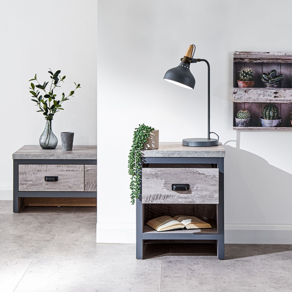 Boston Lamp Table - Grey>