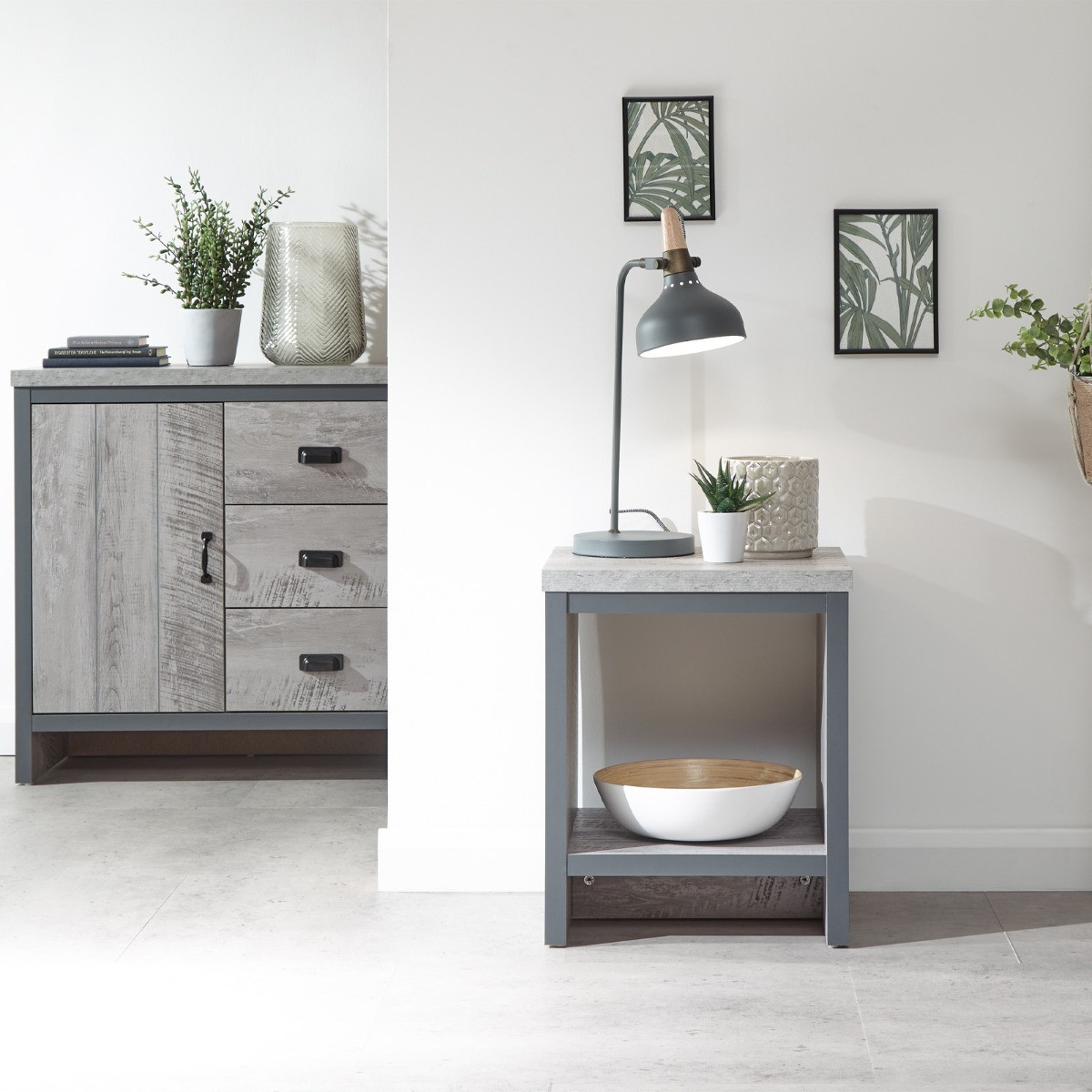 Boston Simple Lamp Table - Grey>