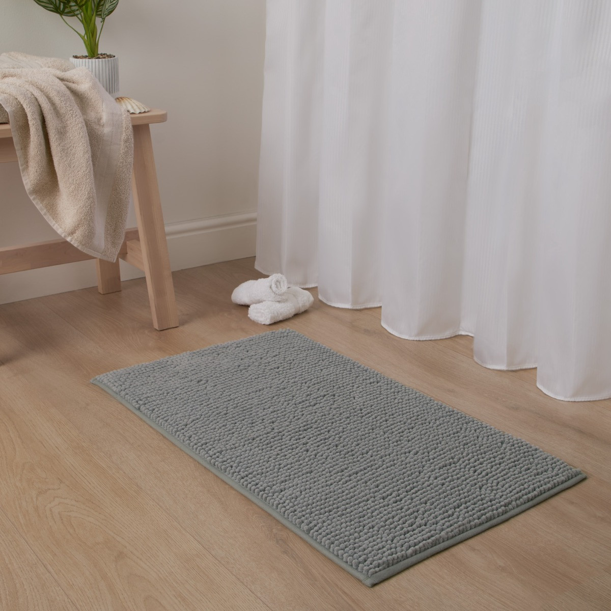 Brentfords Noodle Bath Mat Silver