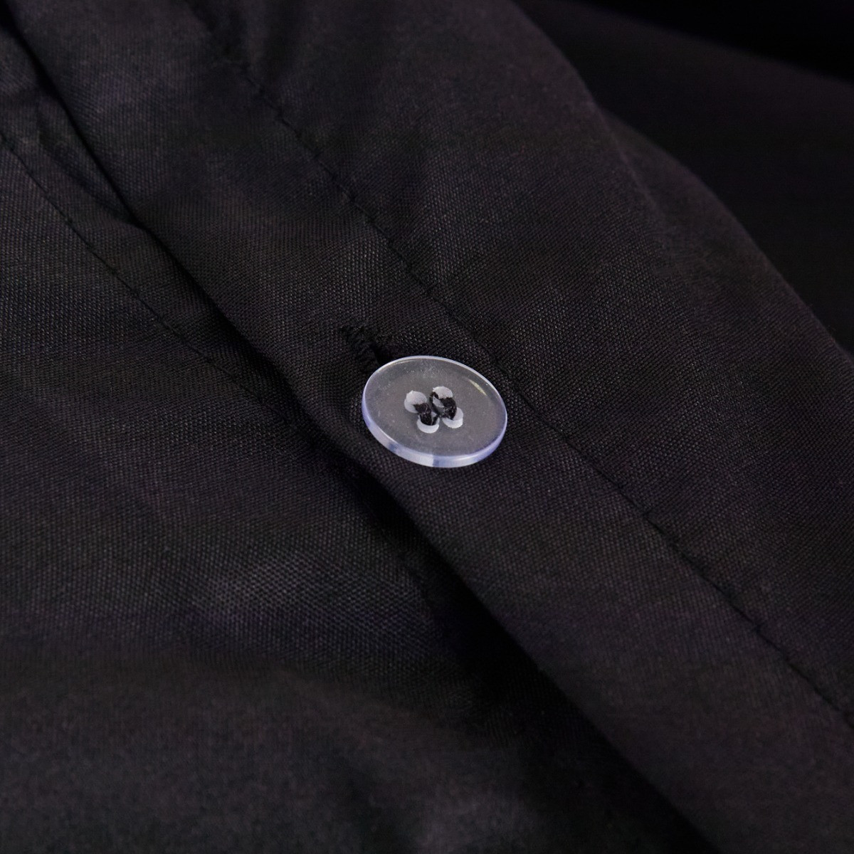OHS Plain Duvet Cover Set - Black >