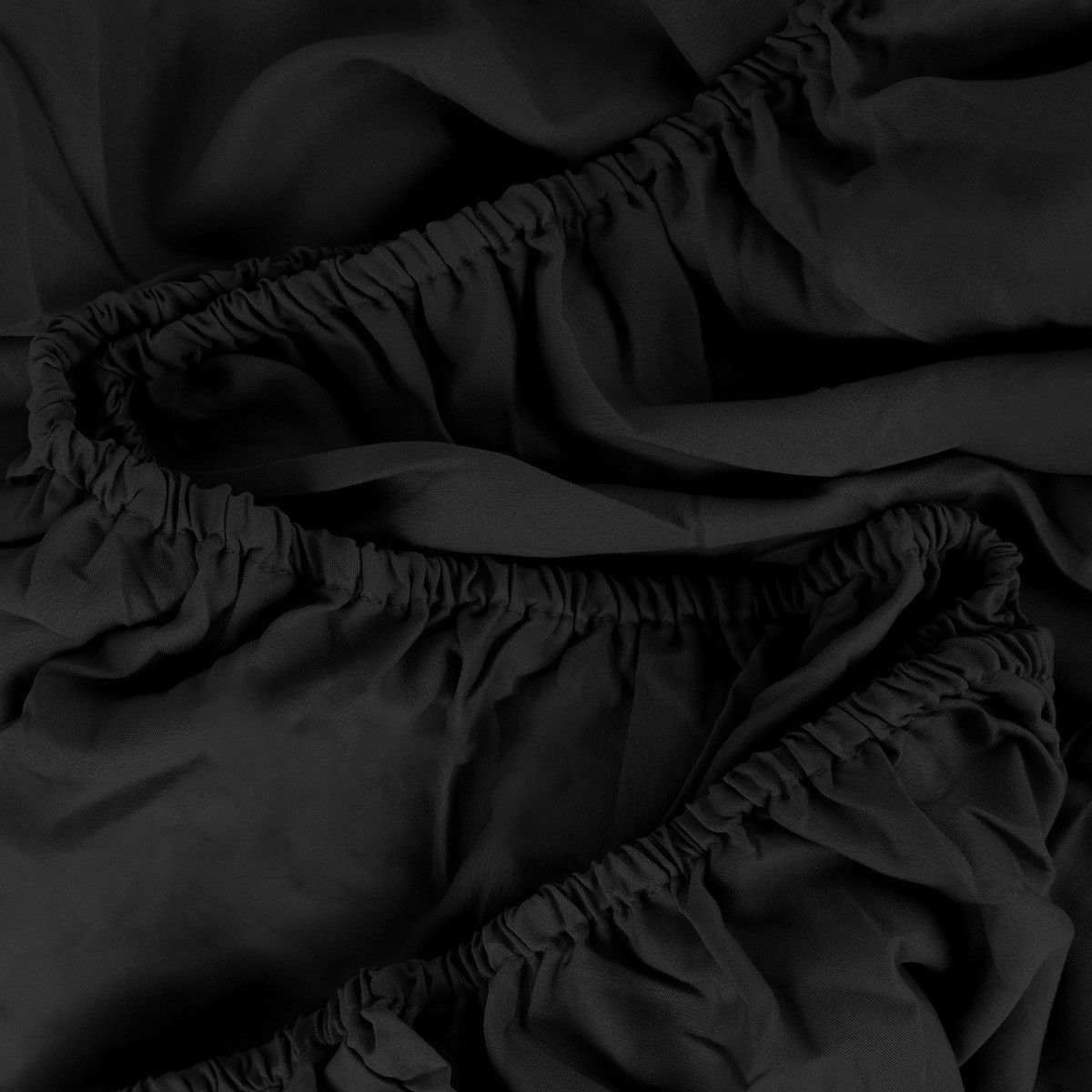 OHS Plain Dyed Deep Fitted Sheet, Black - Superking>