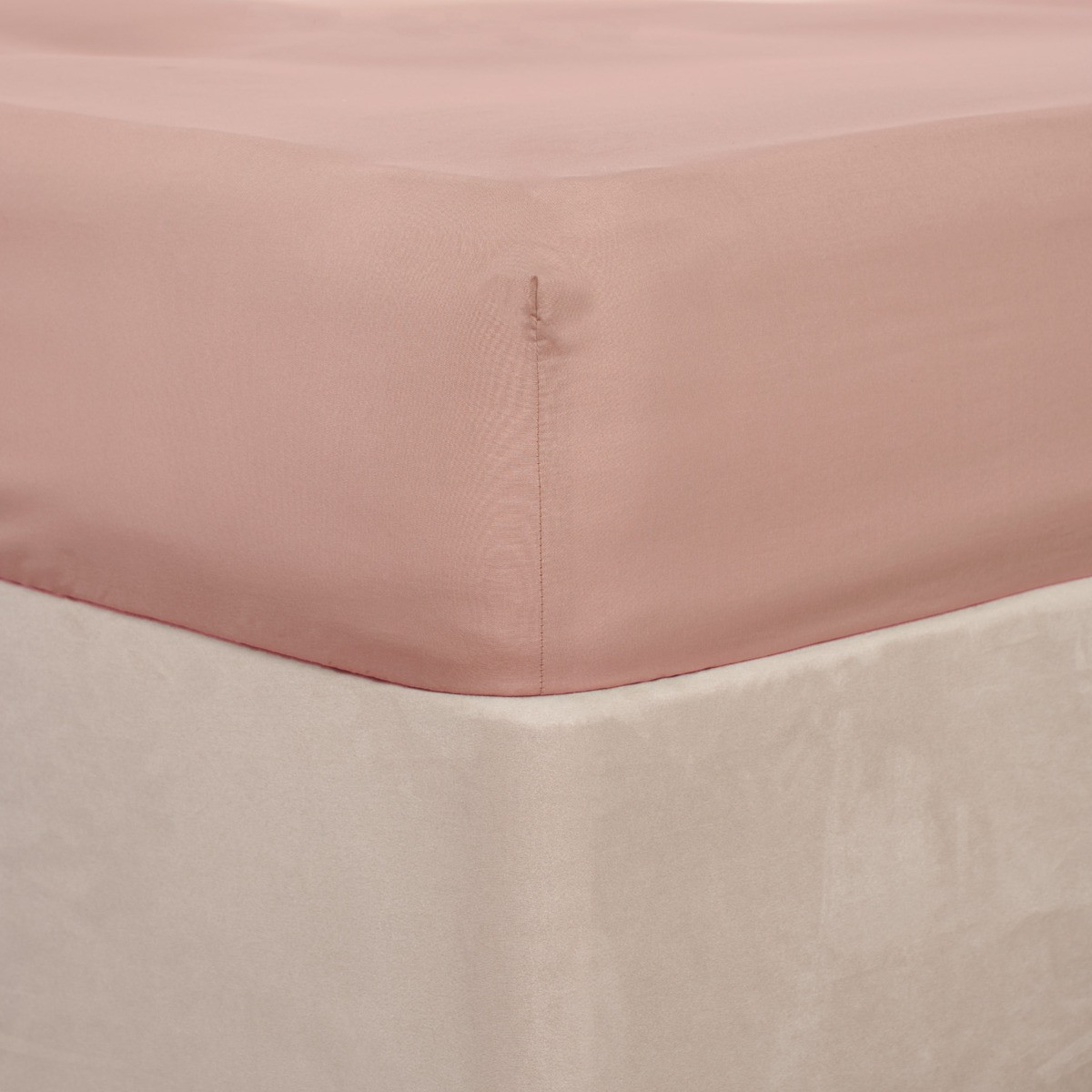 Brentfords Plain Fitted Bed Sheet, Blush Pink - Super King>