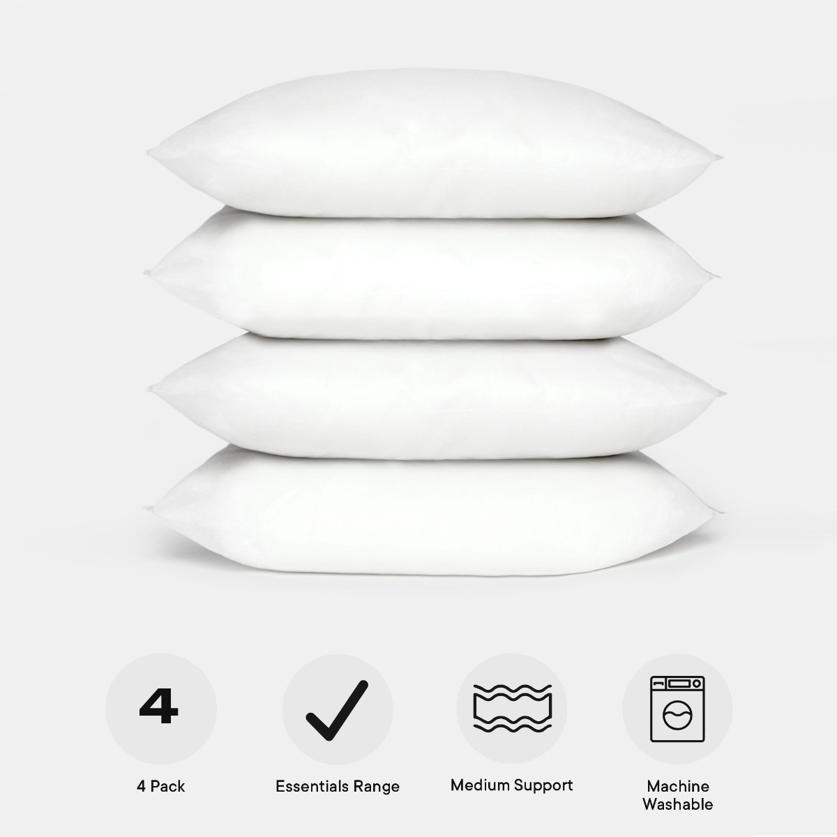 Brentfords Medium Support Pillow - 4 Pack>