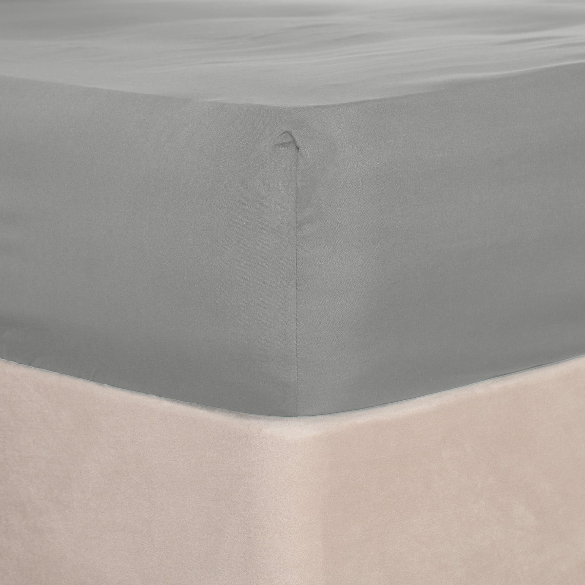Brentfords Plain Dyed Fitted Sheet - Grey>