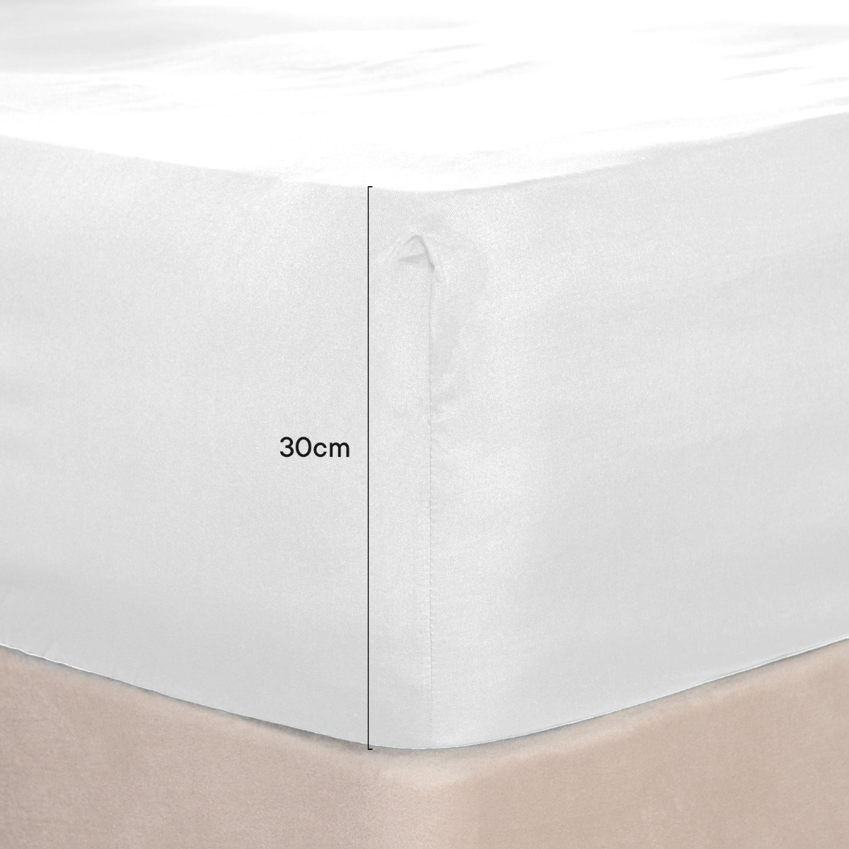OHS Plain Dyed Deep Fitted Sheet, White - Superking>