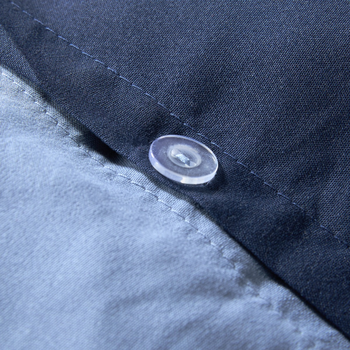 OHS Plain Dyed Duvet Cover Quilt Bedding Set With Pillowcase Navy Blue Double>