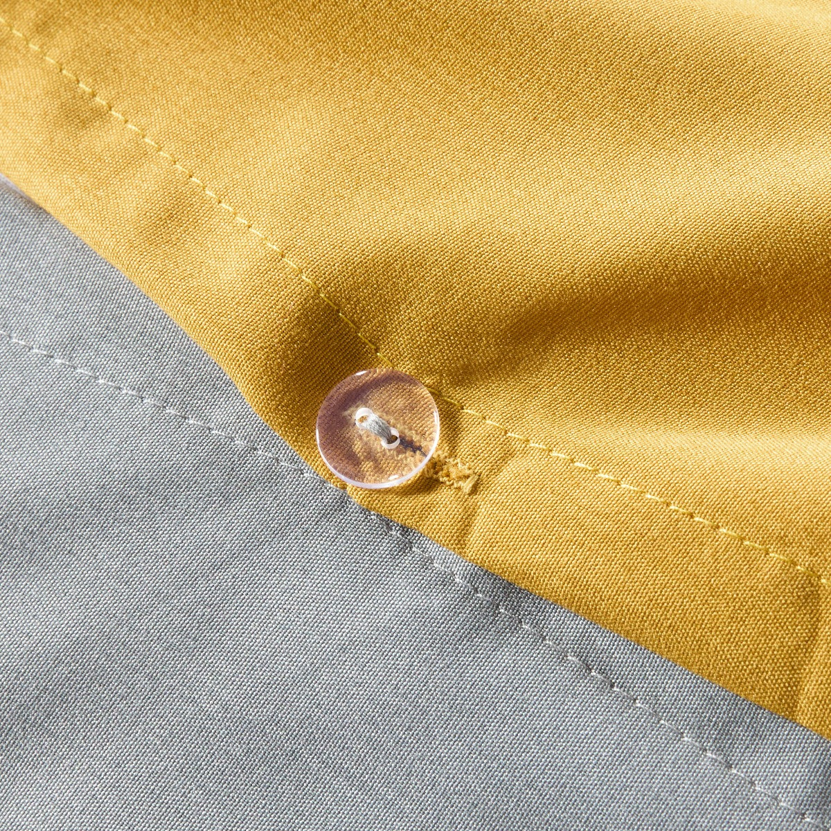 OHS Reversible Duvet Cover Set - Ochre/Grey>