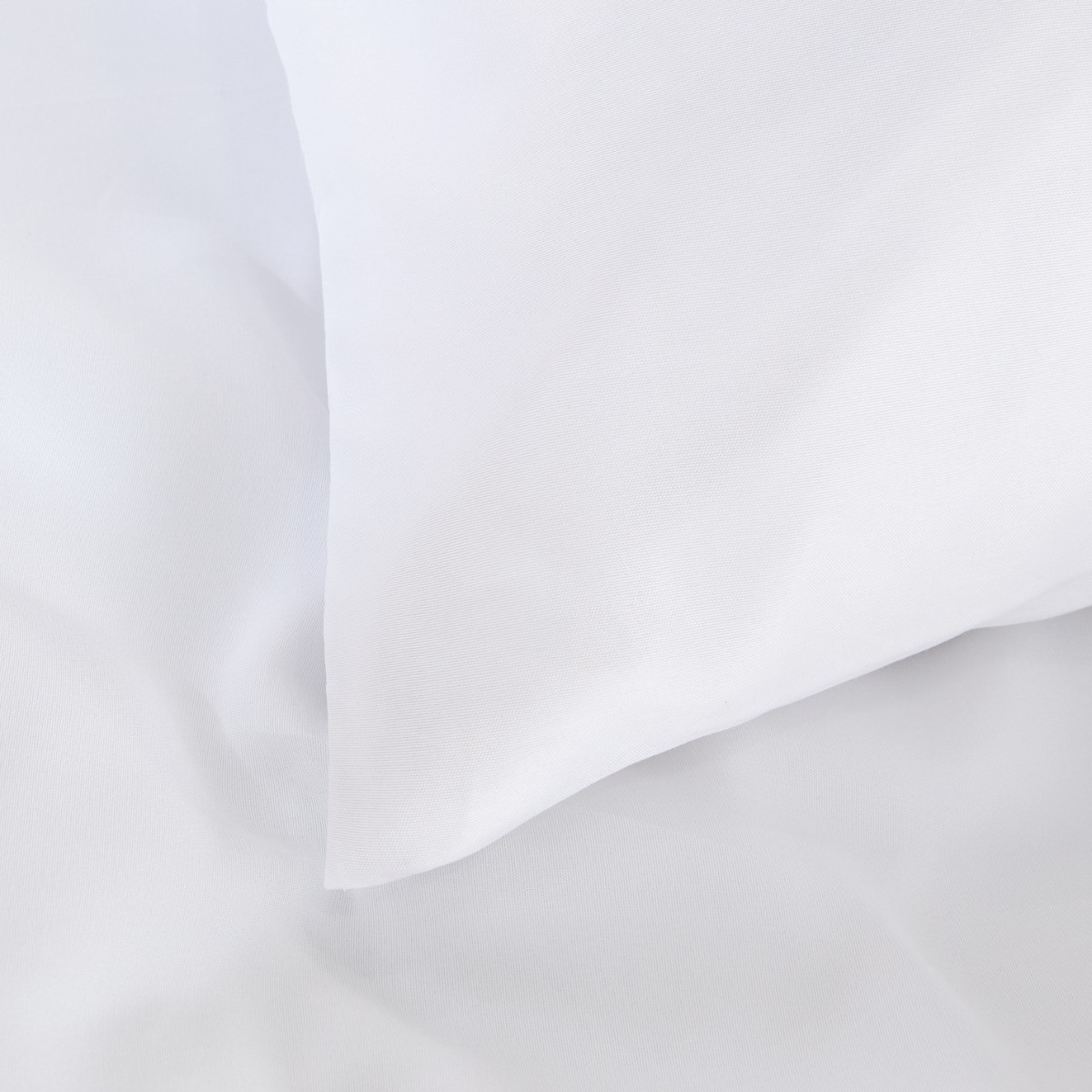 OHS Plain Duvet Single Cover with Pillowcases - White>