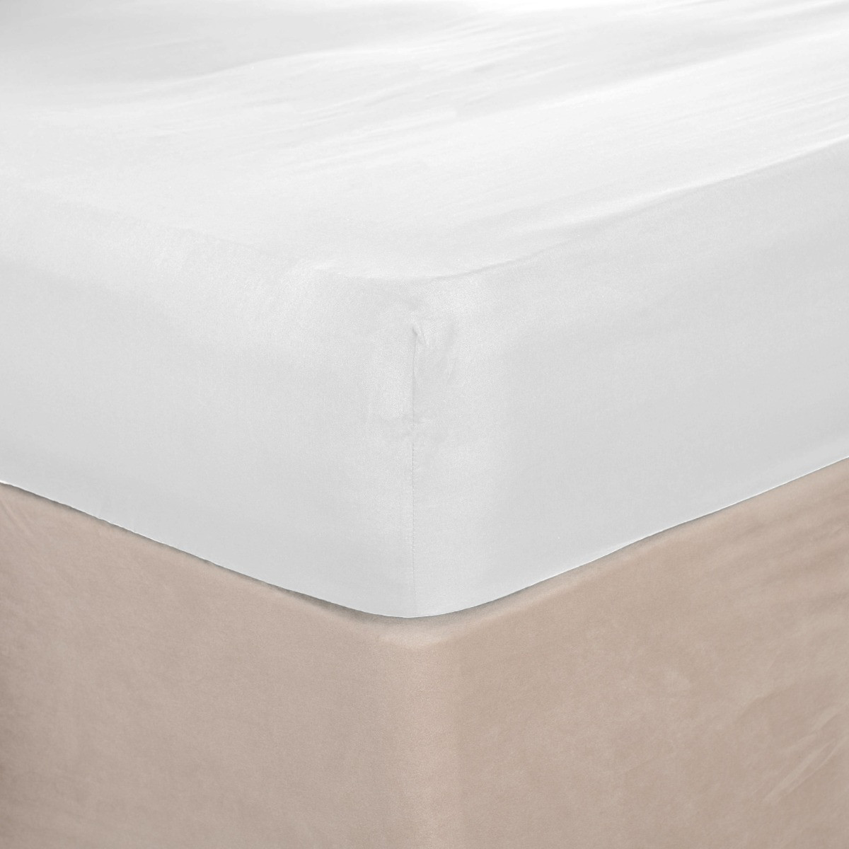Brentfords Plain Dyed Single Fitted Sheet - White>