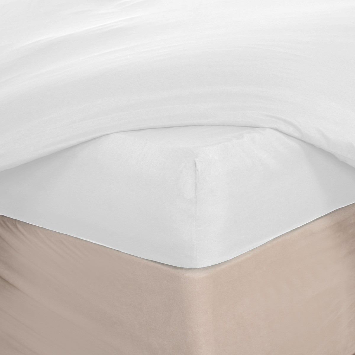 Brentfords Plain Dyed Fitted Sheet - White>