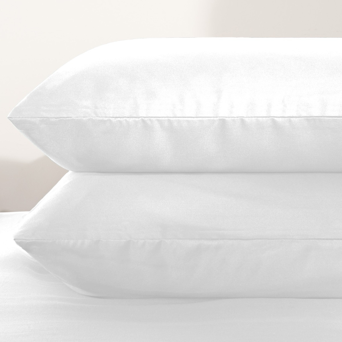 Brentfords Plain Duvet King Size Cover with Pillowcases - White>