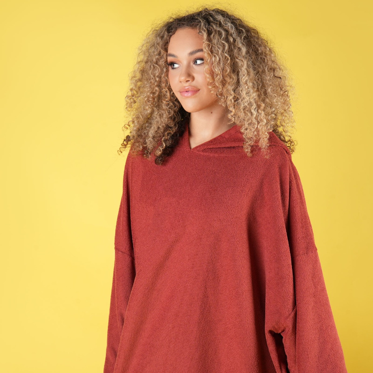 Brentfords Adult Poncho Oversized Changing Robe - Brick Red>