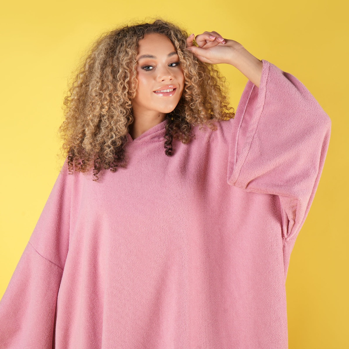 Brentfords Adult Poncho Oversized Changing Robe - Dusky Pink>