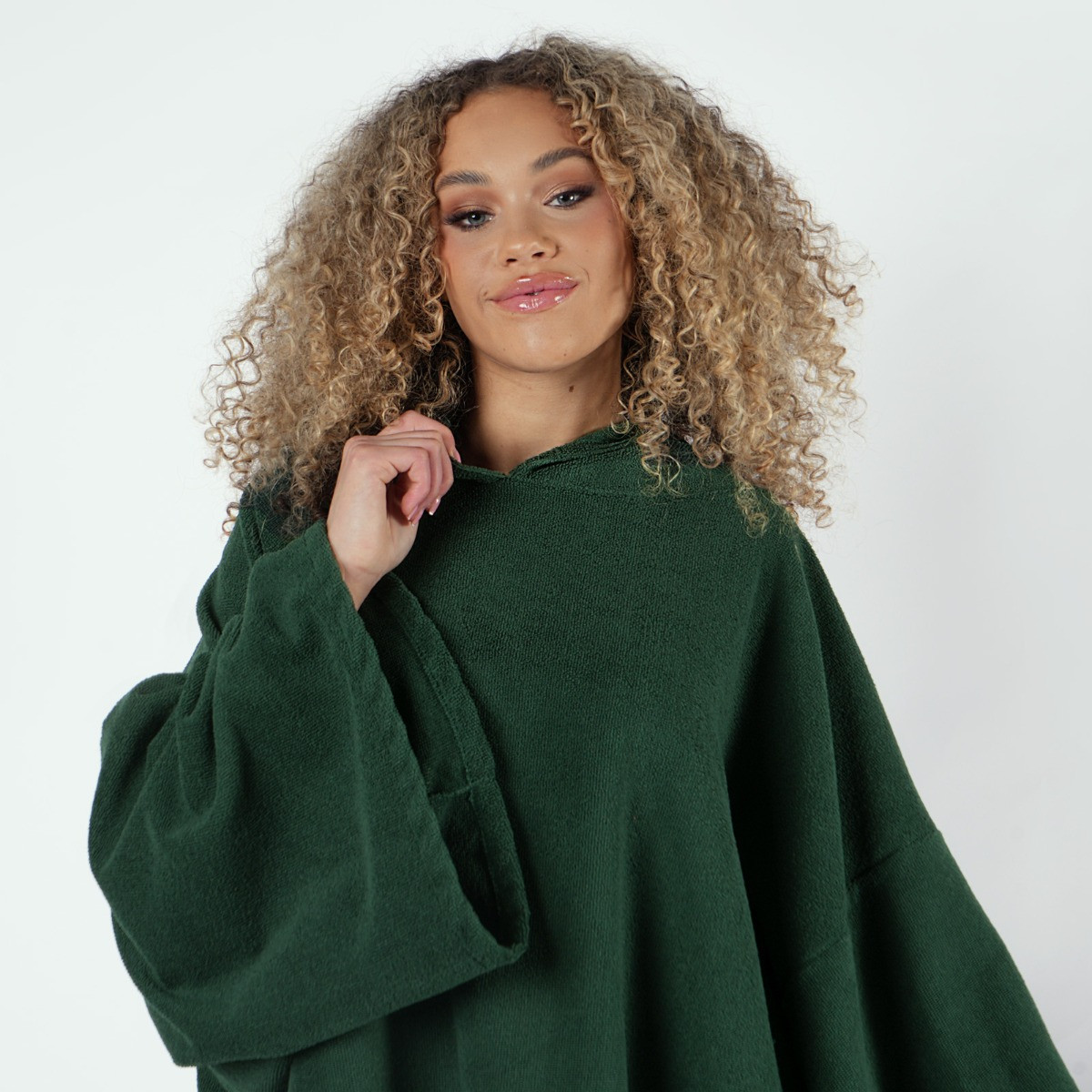 Brentfords Adult Poncho Oversized Changing Robe - Forest Green>