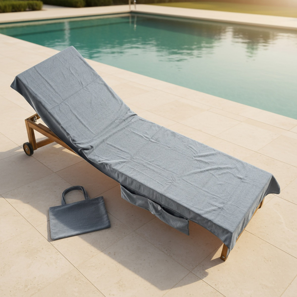 OHS Beach Towel In A Bag - Charcoal>