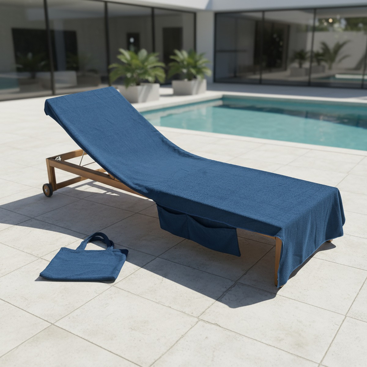 OHS Beach Towel In A Bag - Navy>