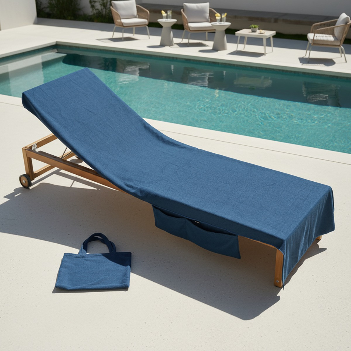 OHS Beach Towel In A Bag - Navy>