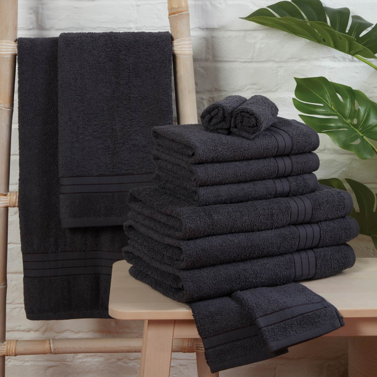Brentfords 100% Cotton Towel - Charcoal>