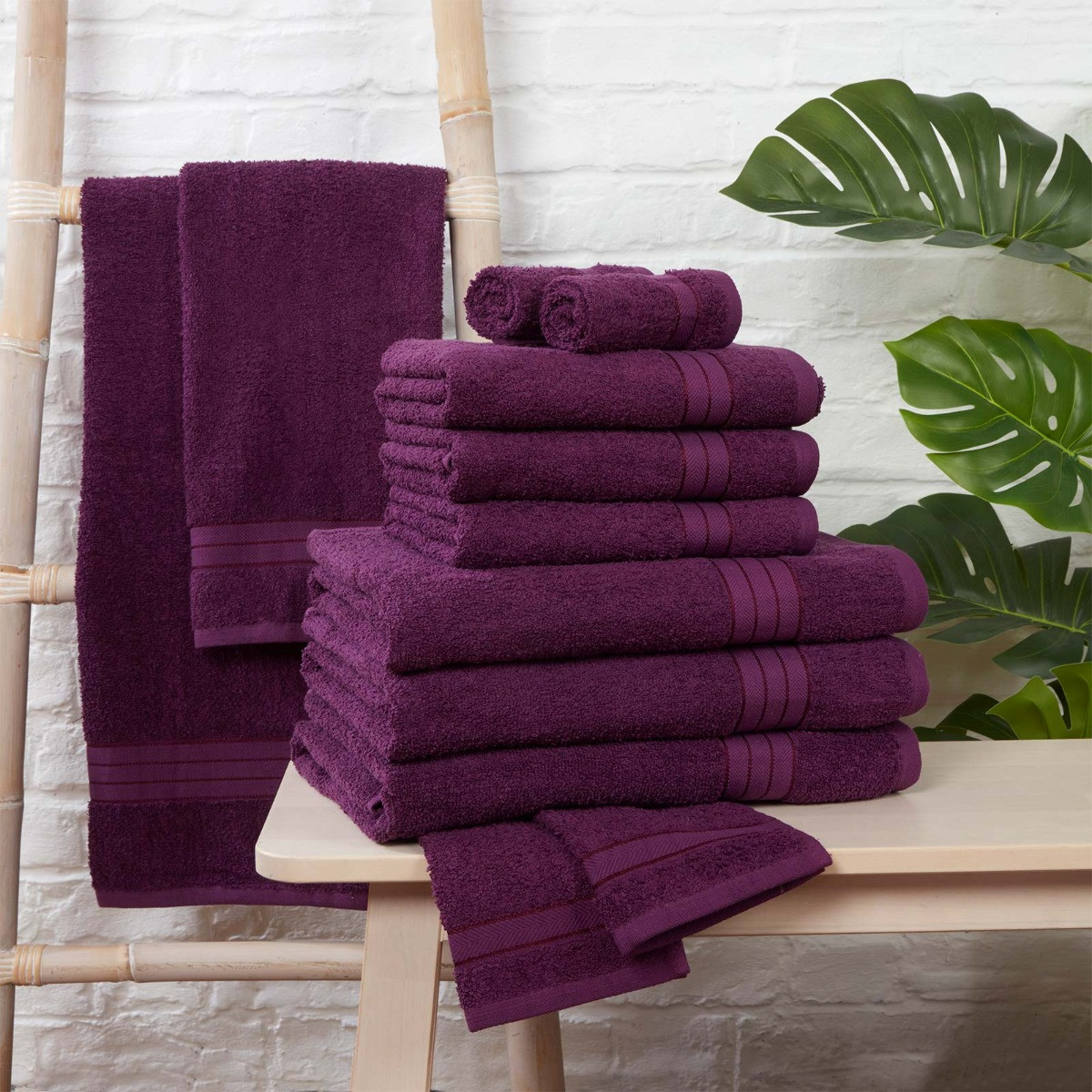 Brentfords Towel Bale 12 Piece - Purple>