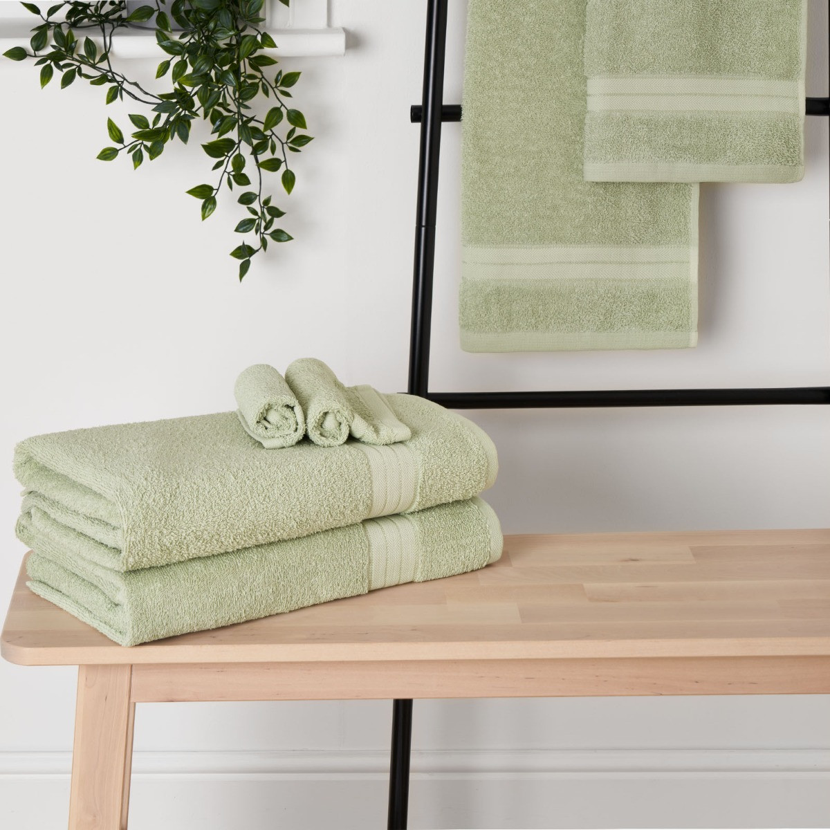 Brentfords 100% Cotton Bath Sheet, Sage - 1PC>