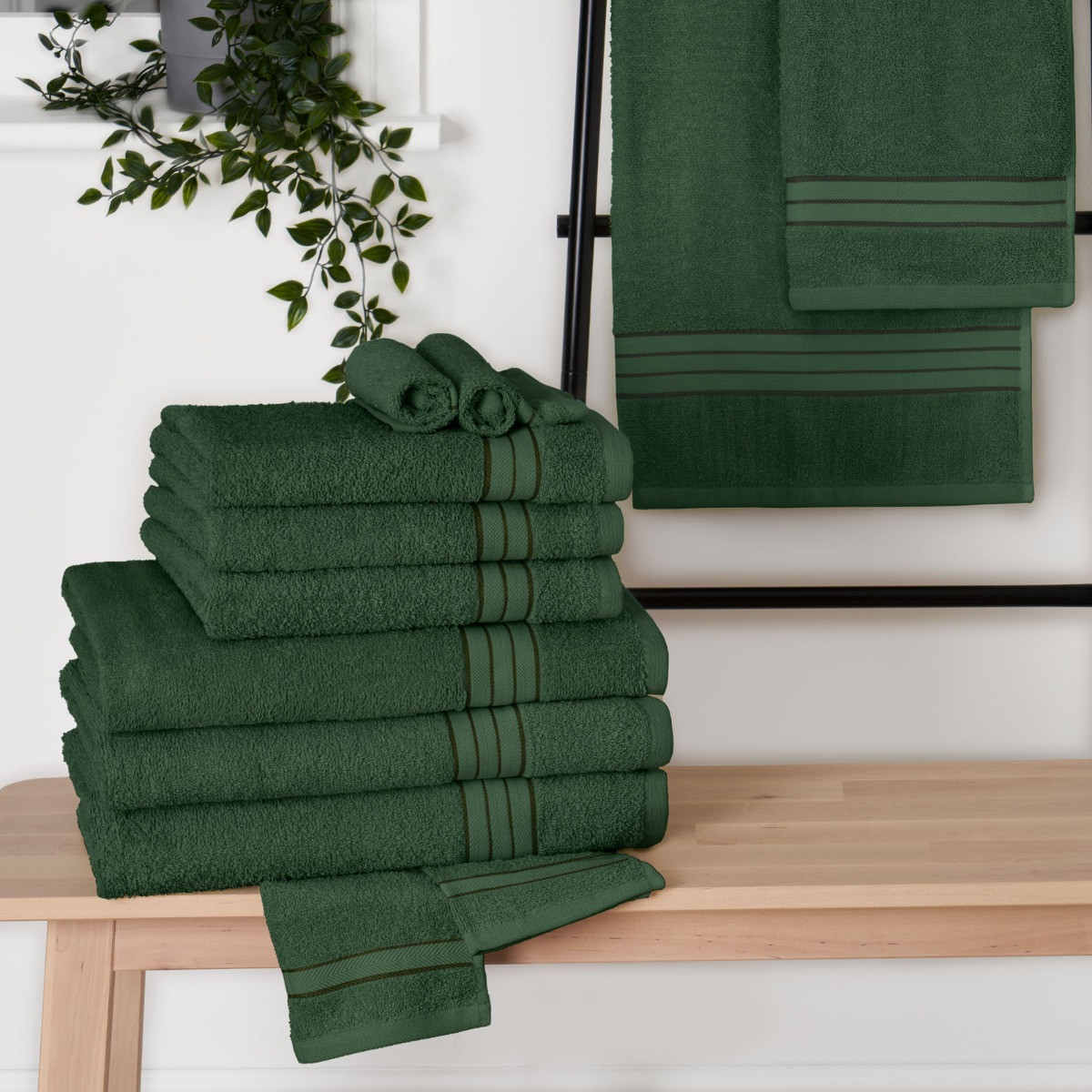 Brentfords Towel Bale 12 Piece - Forest Green>
