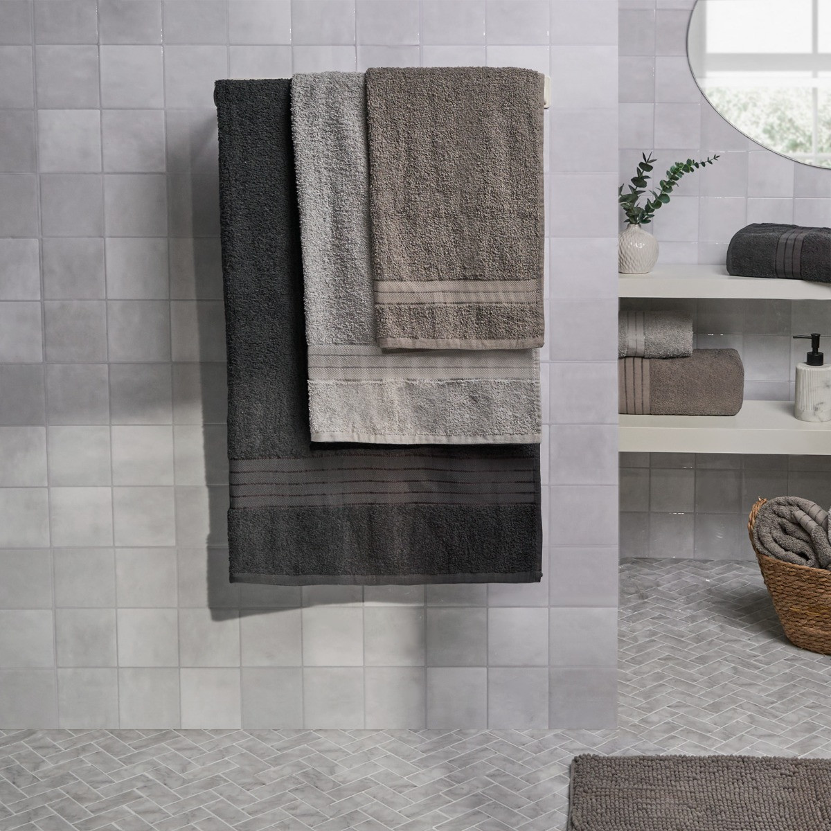 OHS 100% Cotton Bath Sheet, Silver Grey - 1PC>