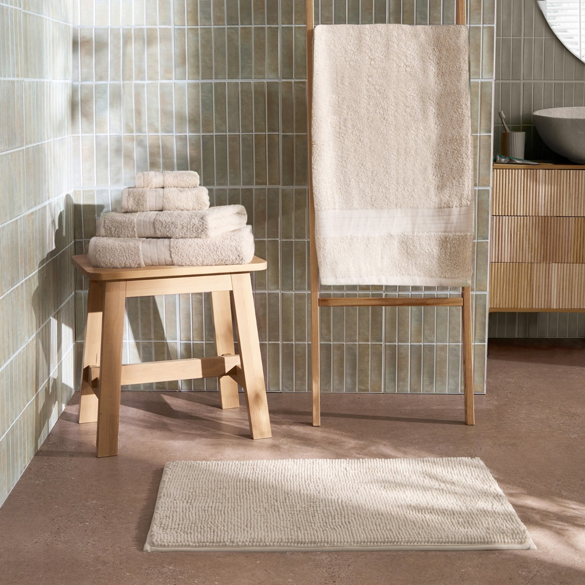 OHS 100% Cotton Bath Towel, Beige - 1PC>