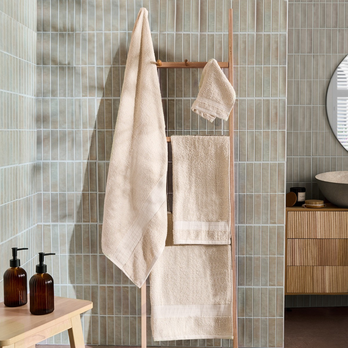 OHS 100% Cotton Bath Towel, Beige - 1PC>