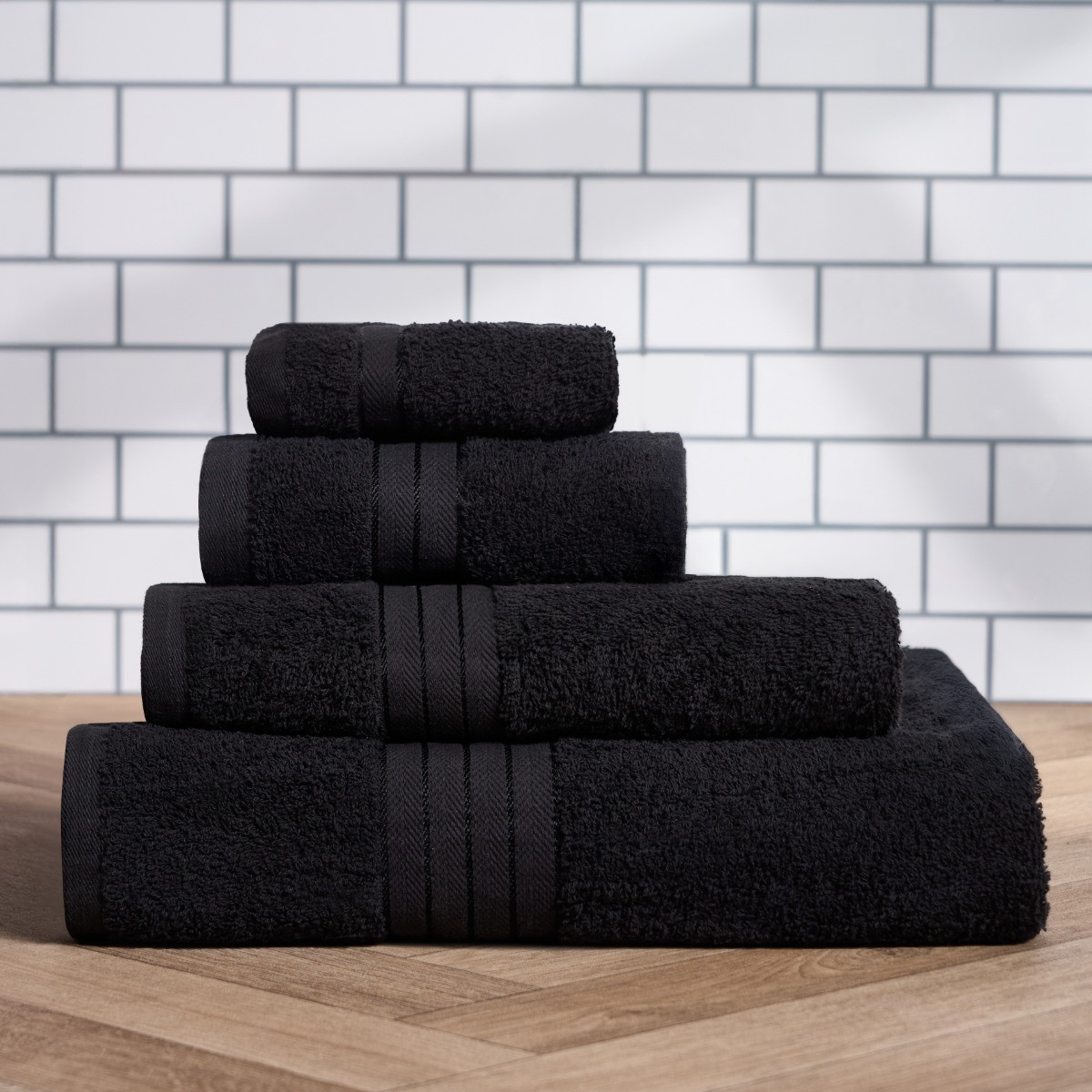 Brenfords 100% Cotton Hand Towel - Black>