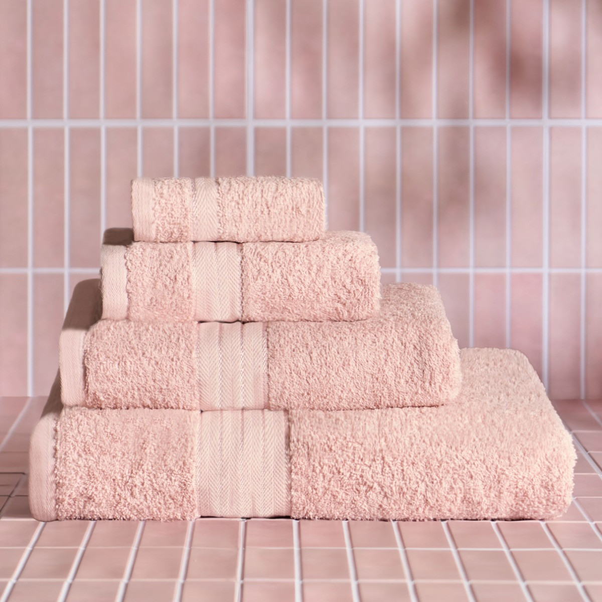 OHS 100% Cotton Hand Towel, Blush Pink - 1PC>