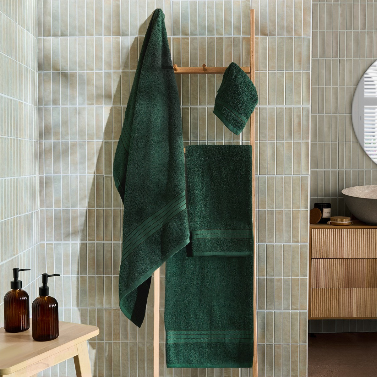 OHS 100% Cotton Bath Sheet, Forest Green - 1PC>