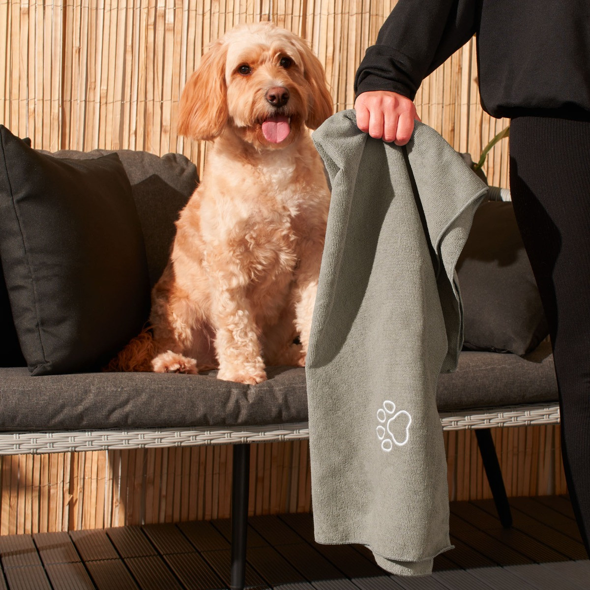 Brentfords Microfibre Pet Towel, Charcoal - 2 Pack>