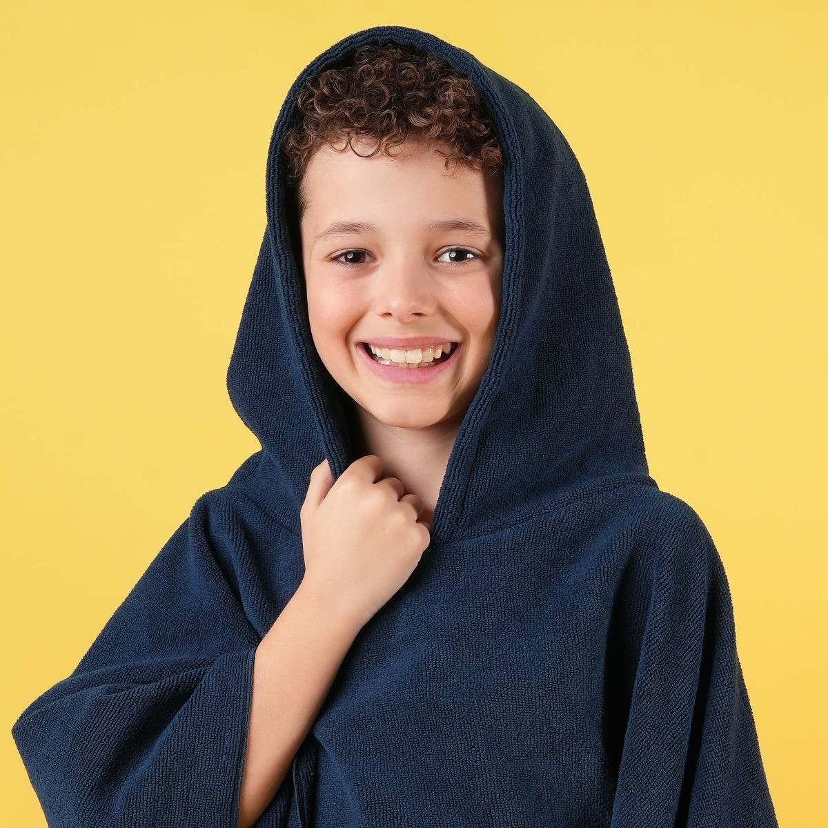 Brentfords Kids Poncho Towel, Navy - One Size>