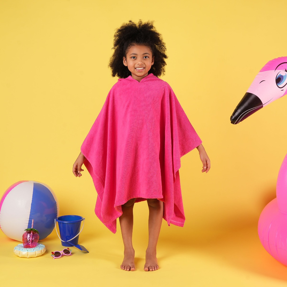 Brentfords Kids Poncho Towel Pink