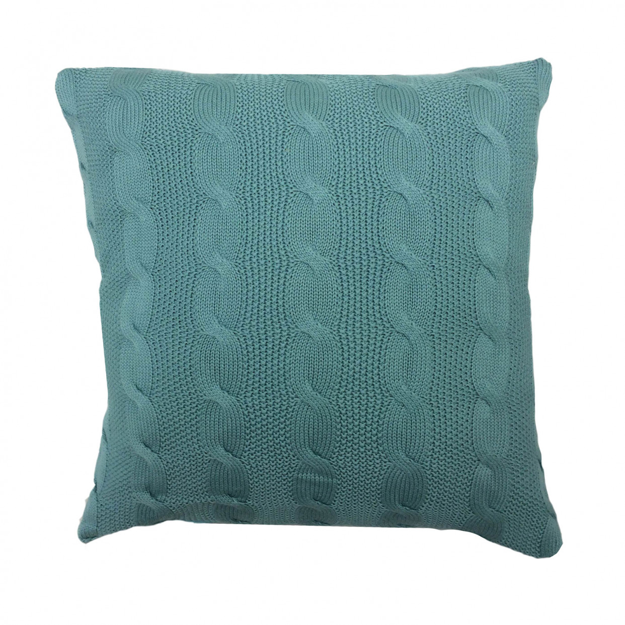 Cable Knit Cushion Cover  Unfilled 43 x 43 cm - Duck Egg>