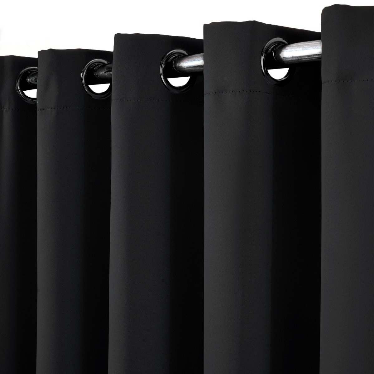 OHS Eyelet Blackout Curtains - Black, 66" X 72">