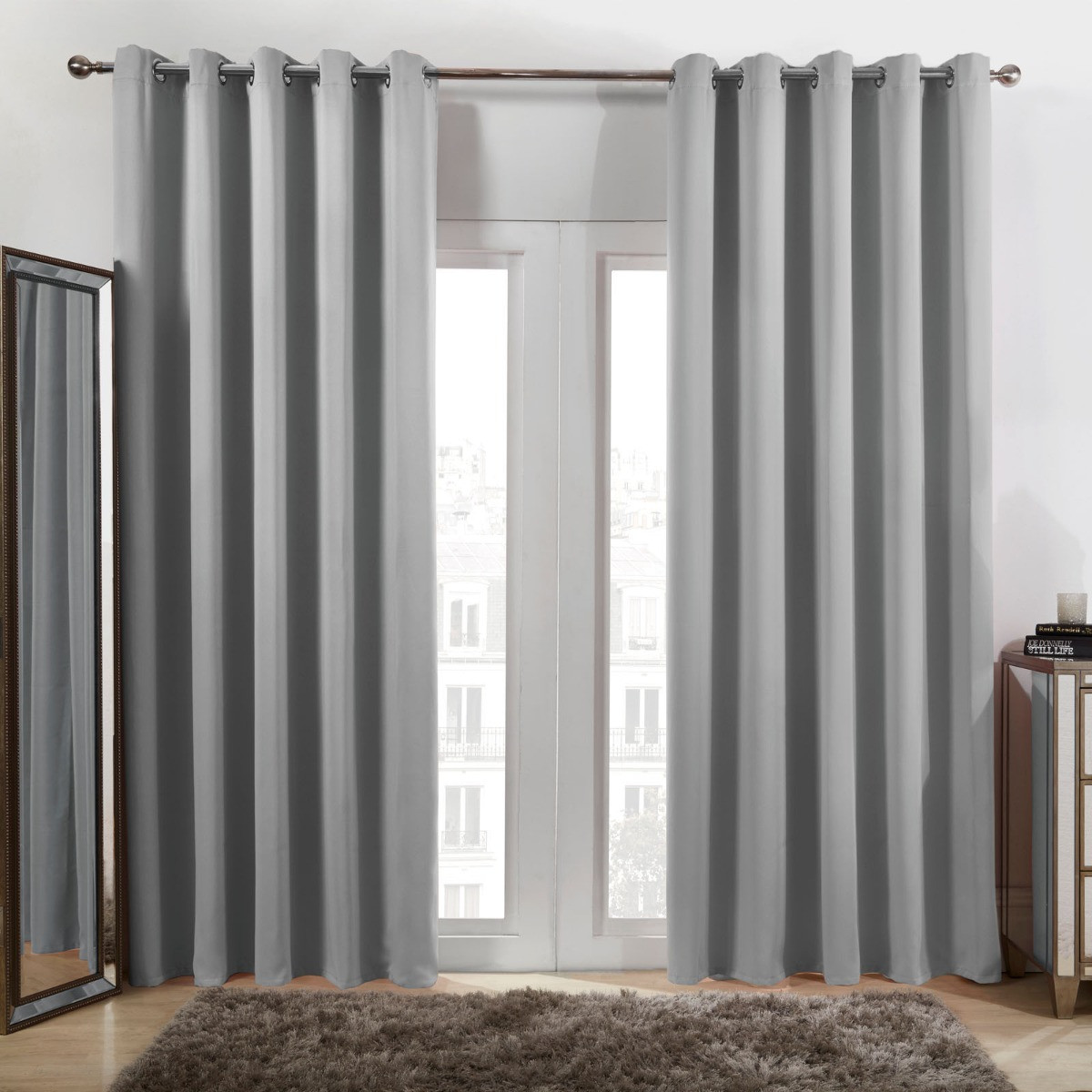 Dreamscene by OHS Blackout Curtains Grommet Top - Silver Grey>
