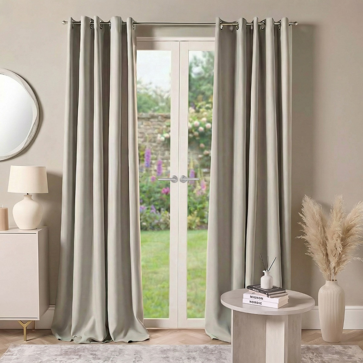 OHS Eyelet Blackout Curtains - Silver, 46" X 54">