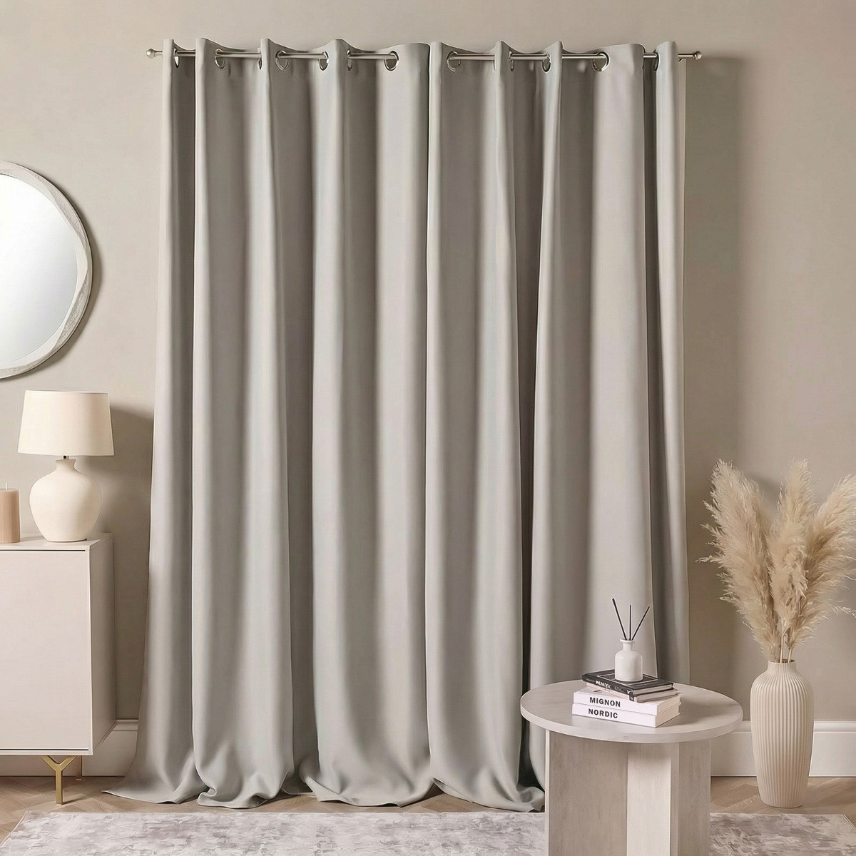 OHS Eyelet Blackout Curtains - Silver, 66" X 54">