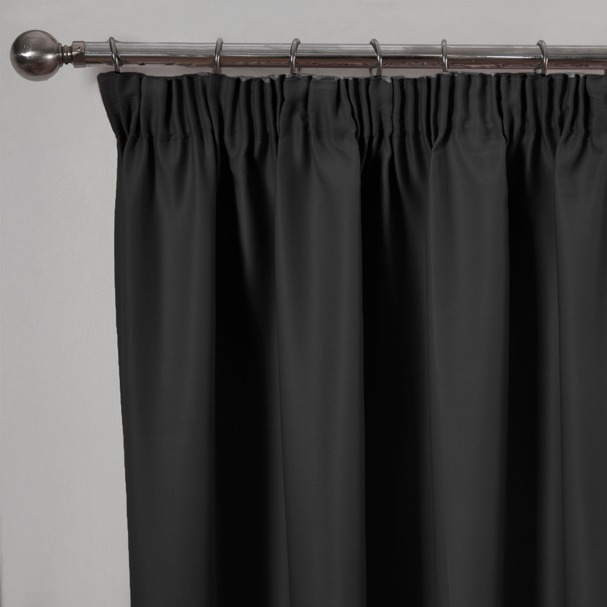 OHS Pencil Pleat Thermal Blackout Curtains - Black, 90" x 54">
