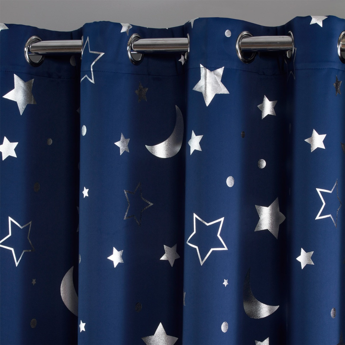 OHS Star Galaxy Kids Eyelet Blackout Curtains - Navy>