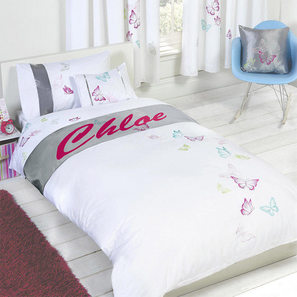 Tobias Baker Personalised Butterfly Duvet Cover Pillow Case Bedding Set - Chloe, Single>