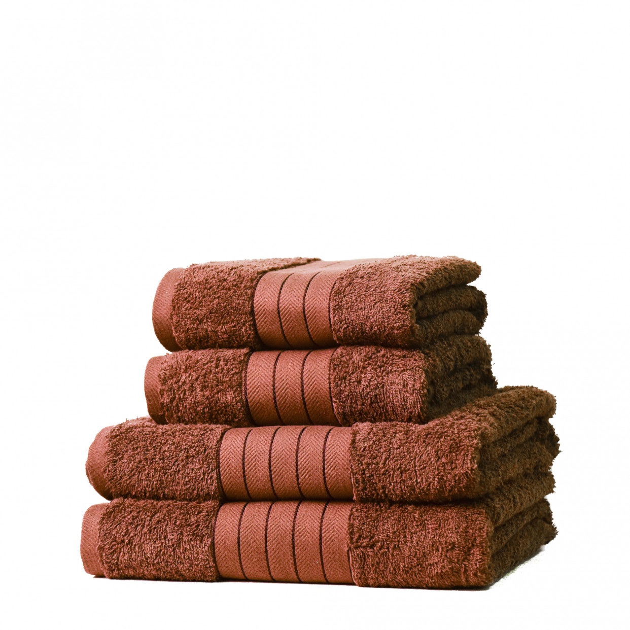 4 Piece Towel Bale Set - 100% Cotton - Chocolate>
