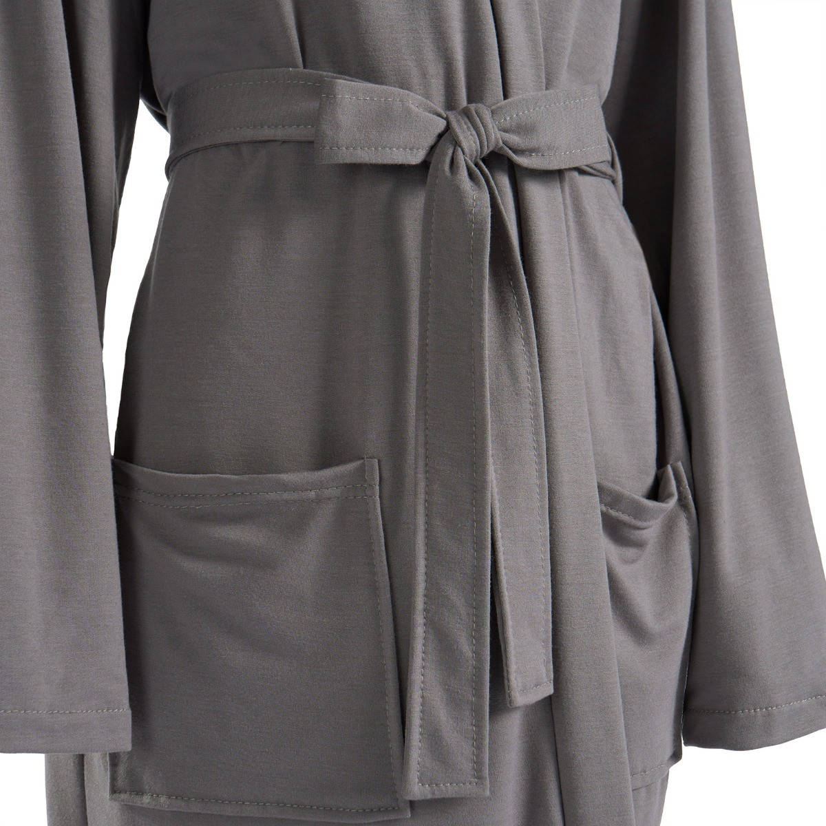 OHS Jersey Dressing Gown Robe - Charcoal>
