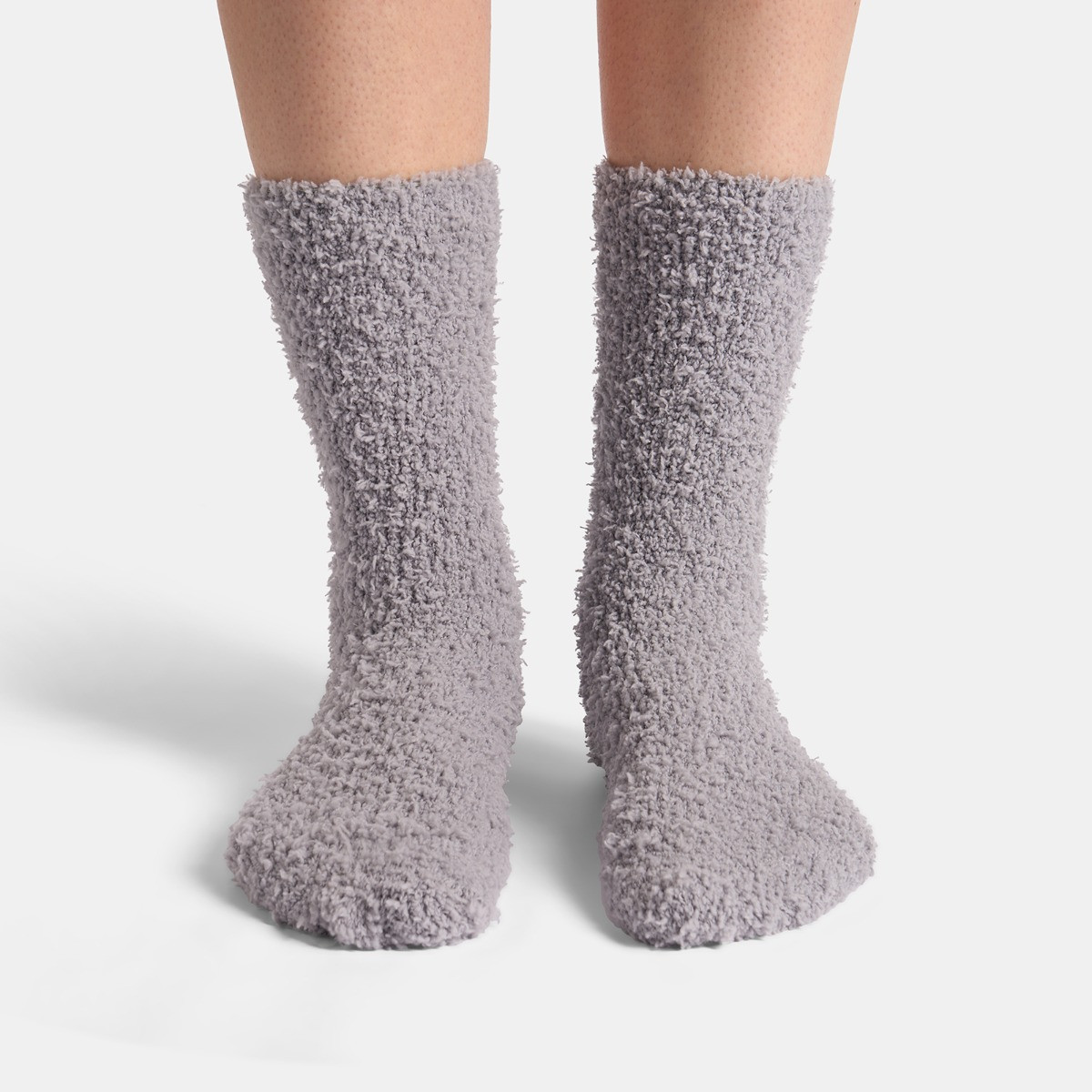 OHS 3 Pack Fluffy Fleece Socks - Grey Blush Cream>