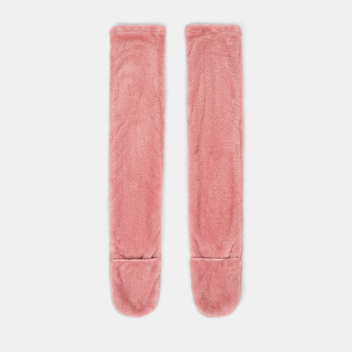 OHS Over The Knee Teddy Slipper Socks - Blush>