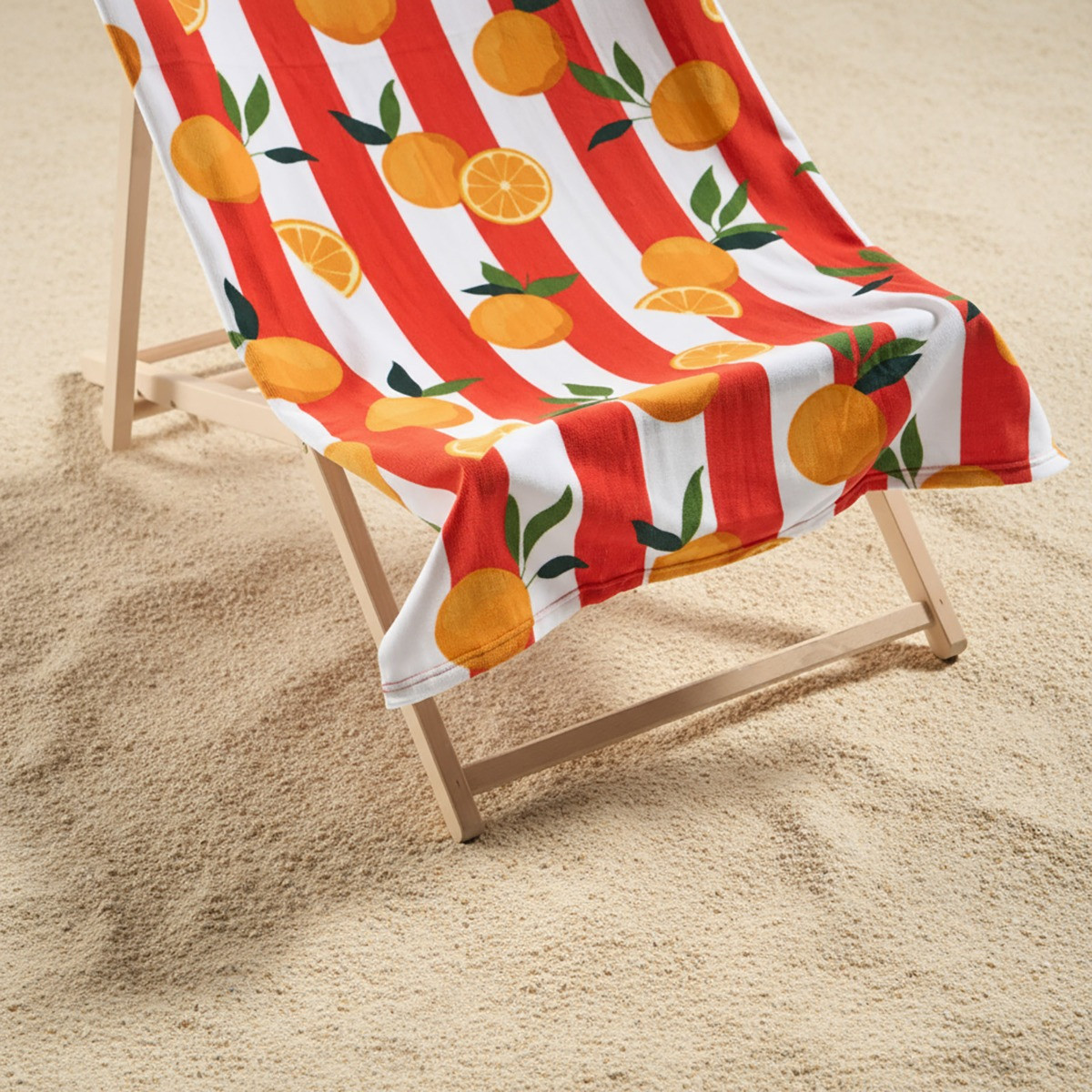 OHS Oranges Print Beach Towel - Orange>