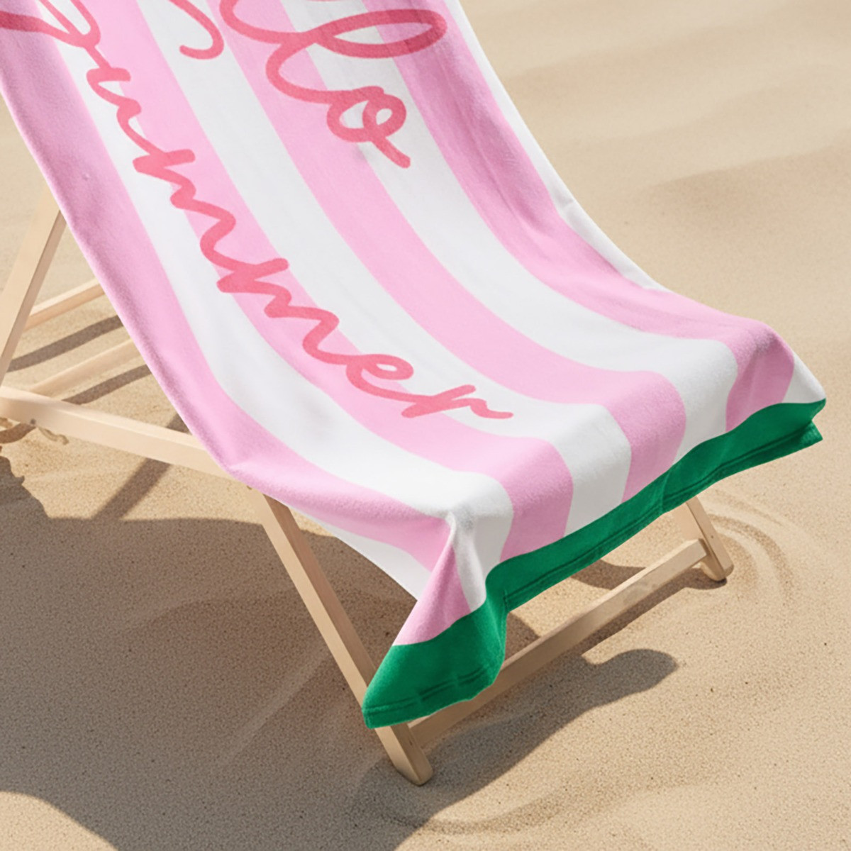 OHS Striped Hello Summer Beach Towel - Blush>