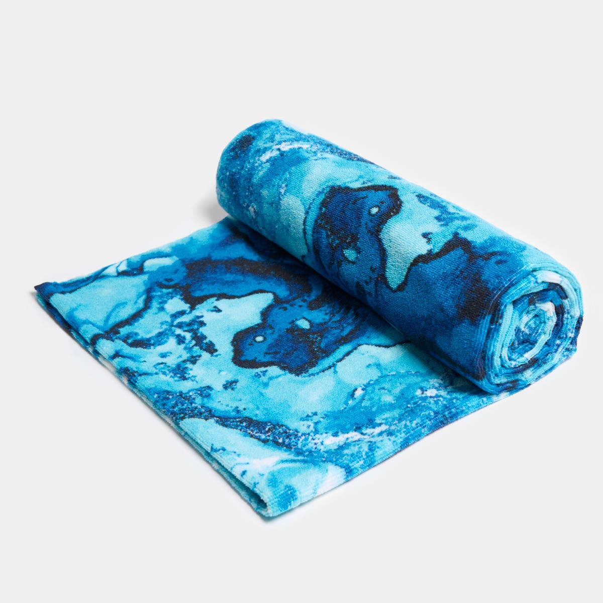 OHS Marble Print Beach Towel - Teal>