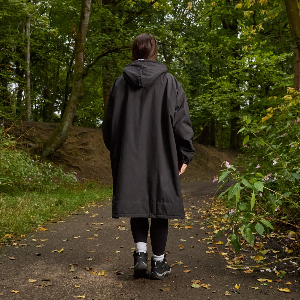 OHS Adults Water Resistant Sherpa Drying Robe - Black>